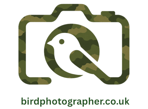 Bird in camera lens, bird photographer logo